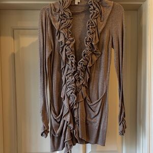 Elegant Brown Ruffle sweater